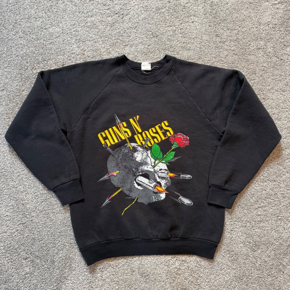 Vintage 1987 Guns N Roses Appetite For Destruction Sweatshirt Black Large USA
